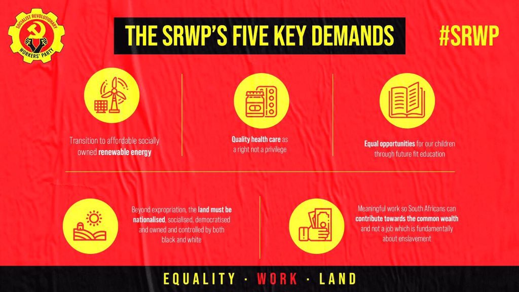 The working class create the wealth. The working class grow the economy, therefore the working class MUST LEAD!
#WorkingClassPower
#DestroyCapitalism
Forward to  Socialist South Africa
👊🏾 👊🏾 👊🏾
#SRWPCongress
#VoteSRWP