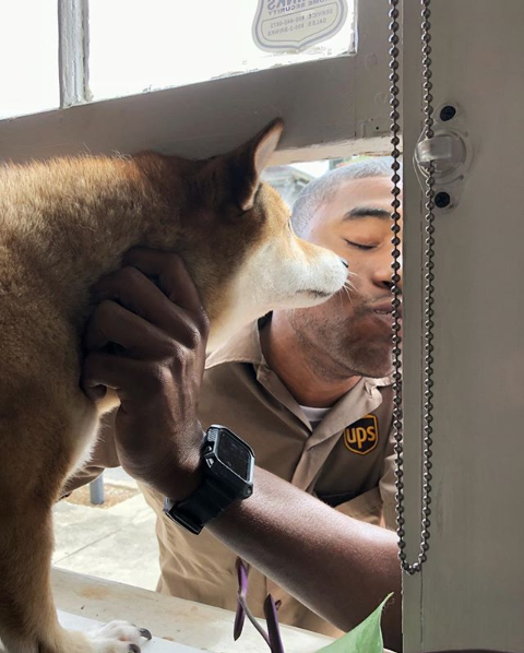 UPS's tweet photo. Our service provider Jason “Jay” Hardesty is taking the internet by storm with #PupsOfJay but this picture with his niece is adorable! 😍📦#UncleLife #NOLA #FutureUPSer #SuperUPSer https://t.co/5lBtYv2lSv