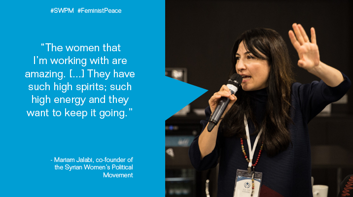 WILPF (@wilpf) on Twitter photo WILPF interviewed <a href="/mariamjalabi/">Mariam Jalabi</a>, and asked about her inspirations, goals, and dreams for the emerging <a href="/SyriaWPM/">Syrian Women PM</a>: a movement that aspires to drive change, not only on the #Syrian political scene but also for the global #feministpeace movement.
Read more: buff.ly/2G9lJSt WILPF interviewed <a href="/mariamjalabi/">Mariam Jalabi</a>, and asked about her inspirations, goals, and dreams for the emerging <a href="/SyriaWPM/">Syrian Women PM</a>: a movement that aspires to drive change, not only on the #Syrian political scene but also for the global #feministpeace movement.
Read more: buff.ly/2G9lJSt