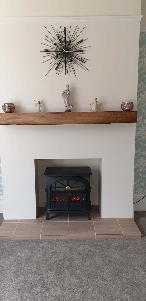 wall_pc's tweet image. Happy customer sent this over today. her finished product fireplace 👍🏻