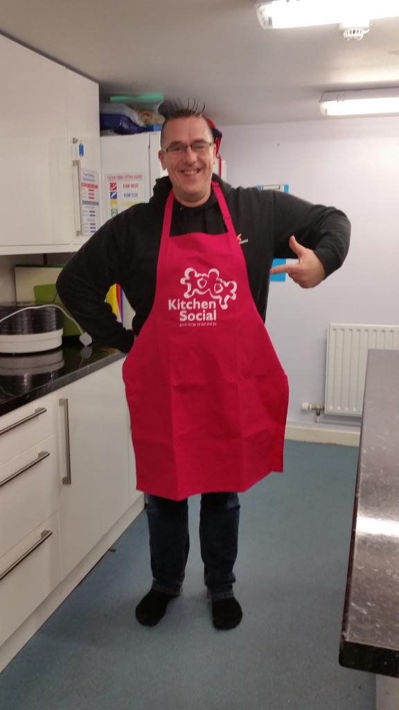 Loving the new aprons courtesy of @kitchensocial I think the colour suits me.@mayorsfund #endholidayhunger # food poverty @Food_Foundation