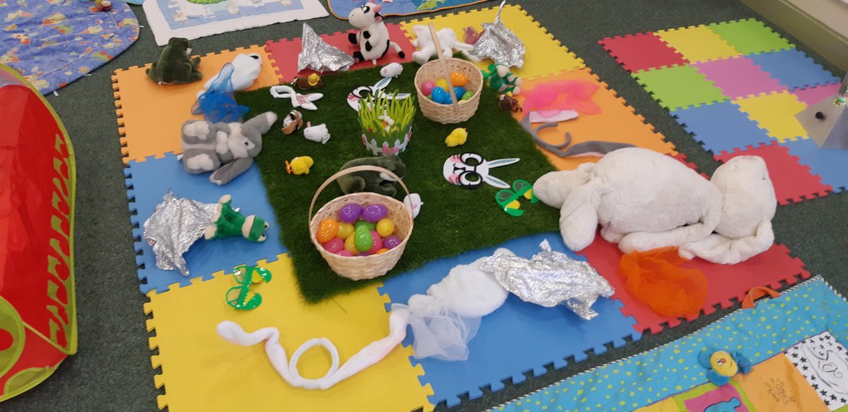 Sensory fun in our Easter garden today