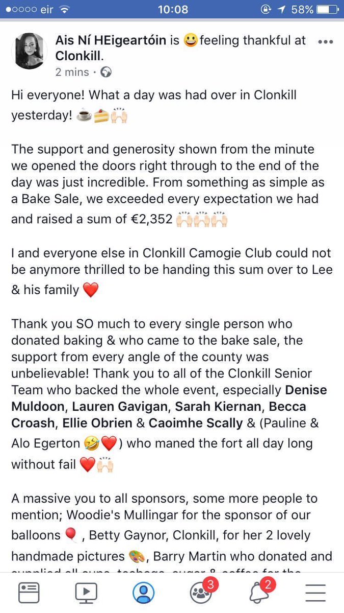 sarahkiernan94's tweet photo. Amazing day at @Clonkillcc bake sale on Saturday we exceeded all expectations 👍 #HelpLeeBeatCancer #letskeepitgoing 💪⭐️ https://t.co/SQBkDcNbZ1