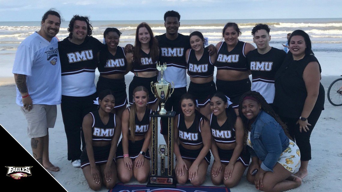 RMUEagles's tweet photo. Robert Morris Cheer Takes Home NCA Title in Daytona Beach
 - https://t.co/qlgZ6vLx99 https://t.co/L8HEQU3dld