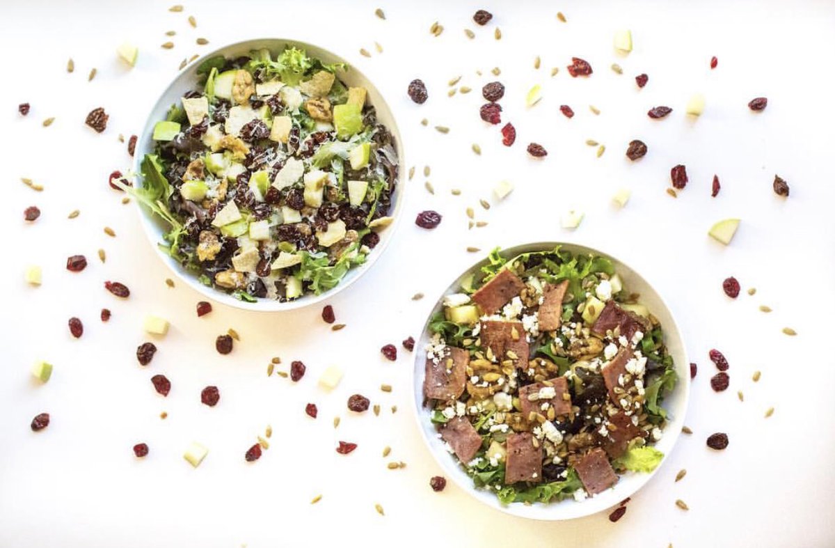 saladsUP's tweet photo. Even though we wish it were our teams in the big game tonight, we’re still celebrating with the Badger State and Pure Michigan salads. Exclusive to each location! https://t.co/SuGqCtPeln