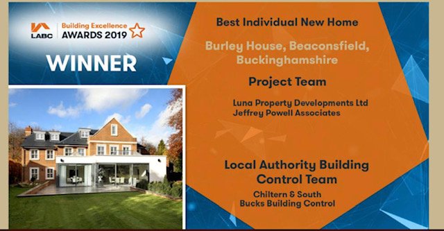 BucksBuildC's tweet photo. A huge "Well Done" to all involved in our two wins at the #labcawards this year! Best Individual New Home #jefferypowellassociates #LunaPropertyDevelopmentsLtd and Best Extension or Alteration to an Existing Home #PennDesign @jwarchitectsltd 🏆 https://t.co/BHChcfvaIa
