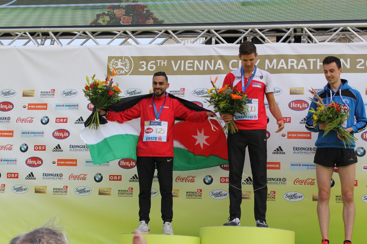 JoEmbassyAT's tweet photo. First runner up at #viennacitymarathon2019 great achievement for #Jordan & Ahmad Samour. BIG THANKS to #Backaldrin the Kornspitz Co. for their support & sharing in our joy https://t.co/ZF2vkTuhqb