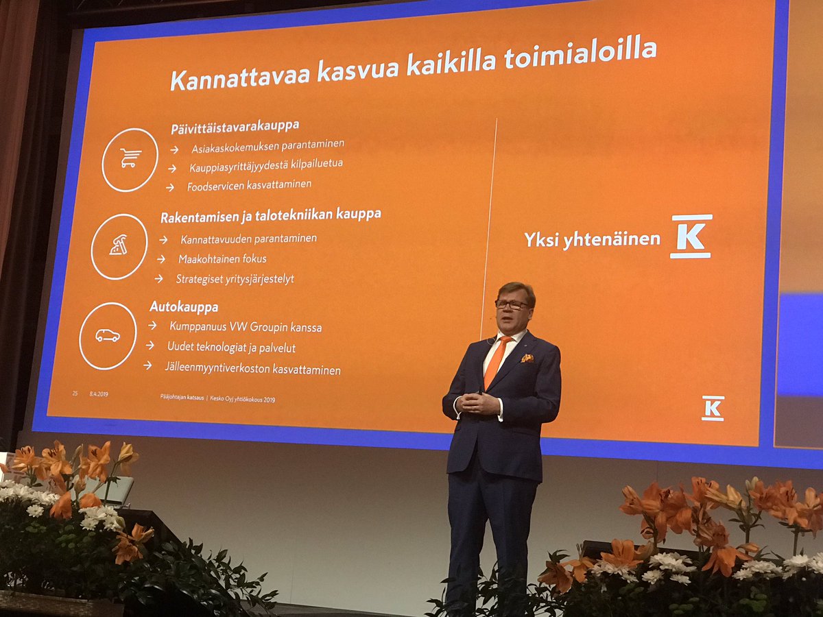 Kesko_IR's tweet photo. Pääjohtaja Helander: Kasvustrategiamme toteutus jatkuu #Keskonyhtiökokous2019 #KeskoAGM2019 https://t.co/izwF7yyOT0