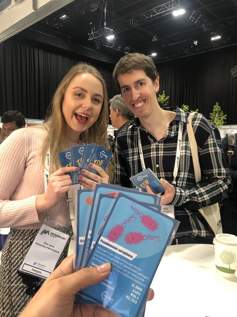 Playing bacterial Top Trumps at the <a href="/microbesNG/">microbesNG</a> stand #Microbio19