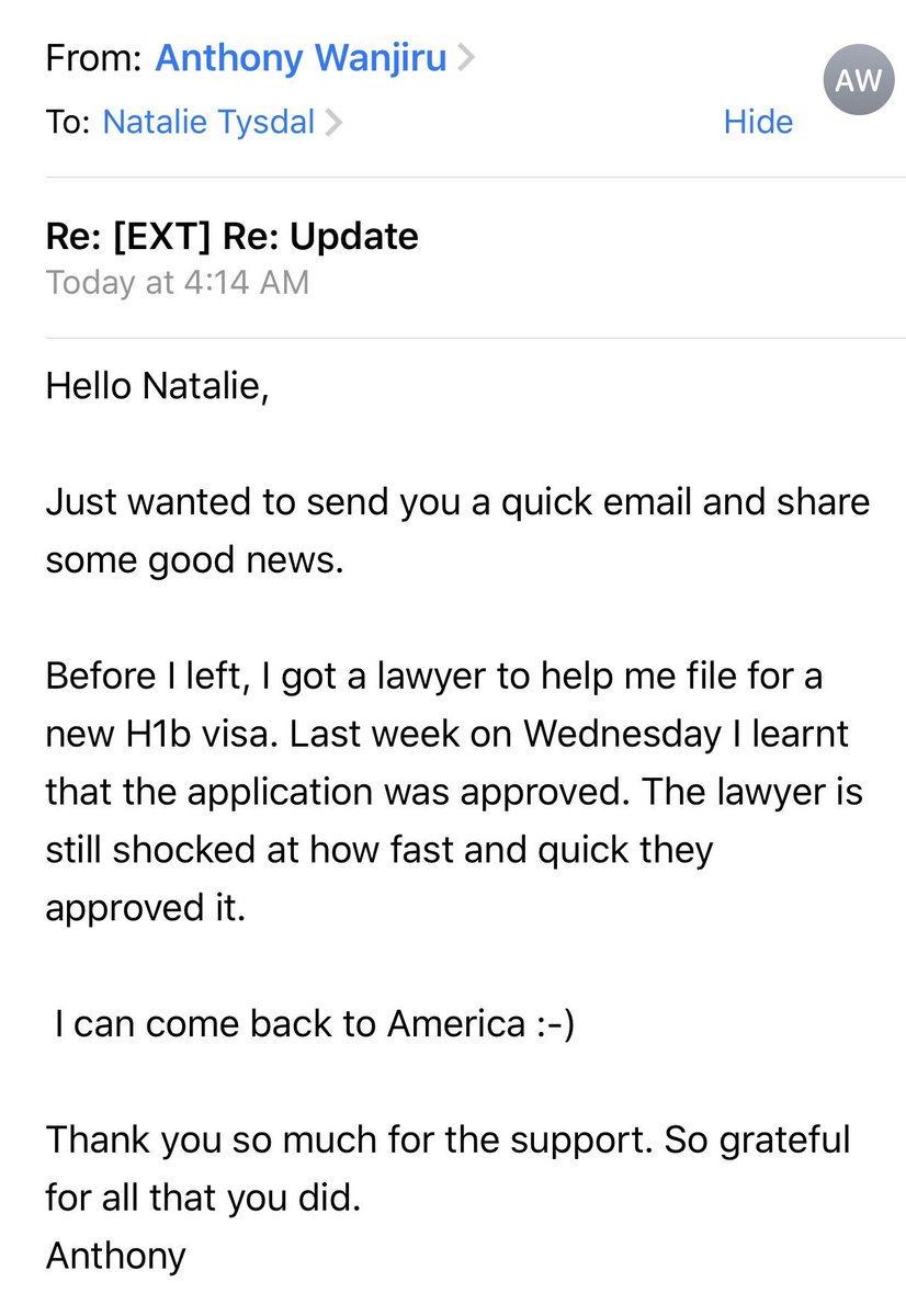 NatalieTysdal's tweet photo. The high school worker from @ValorChristian who was denied a Visa is officially coming back to the US. Visa has been approved.  #anthonysvisa @channel2kwgn https://t.co/oerzVfXerj