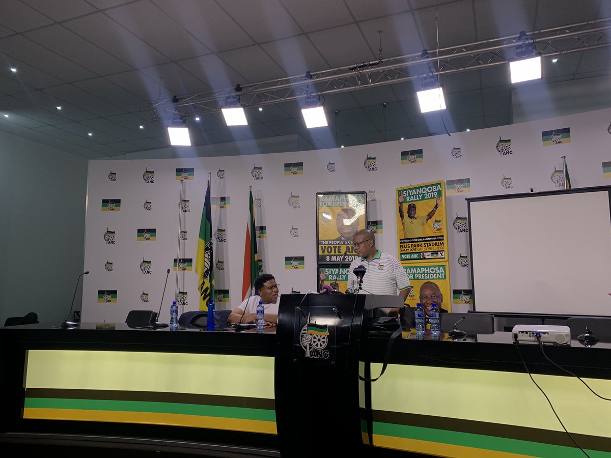 MYANC's tweet photo. Our Media Briefing on ANC’s 30 Days Countdown has started. The ANC will outline its plan going ahead. 

#ThumaMina #GrowSouthAfrica https://t.co/2MEoGw7h32