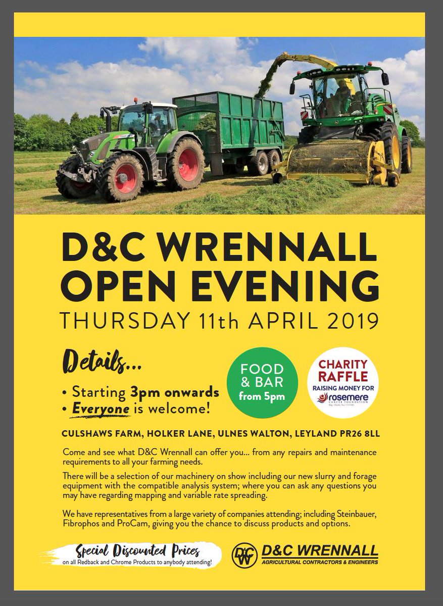 RosemereCF's tweet photo. Don't forget this Thursday is the D&amp;C Wrennall @DanWrennall Open Evening with a fantastic raffle and proceeds to @RosemereCF.  Please pop along and support this great local business #rosemerecf #fundraising #localbusiness https://t.co/qPg4zuOpp0