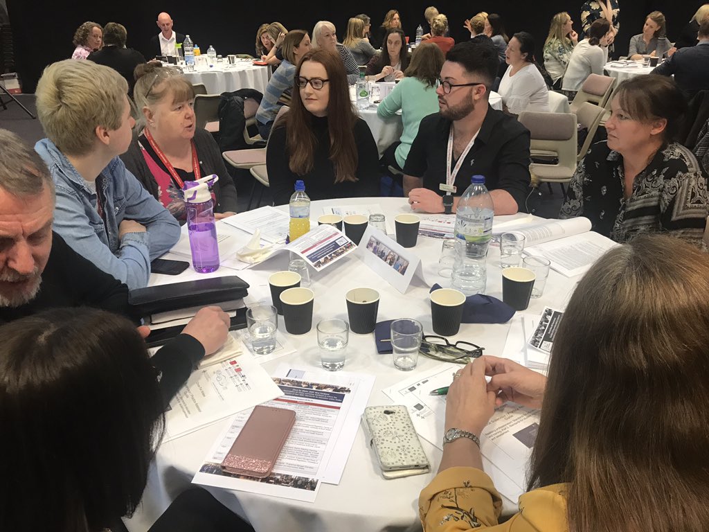 Once4Wales2020's tweet photo. Lively discussions on Part 2 Standards for student supervision and assessment. Participants feeding back from tables on challenges and innovations about implementing models within practice. Also feedback on transition arrangements for implementation across programmes. https://t.co/XnqjTZnXHz