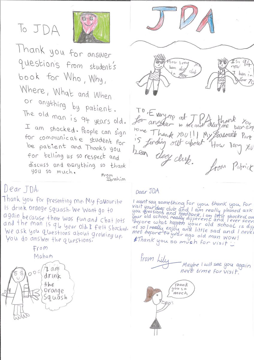 Dcafe_JDA's tweet photo. We recently were visited by some of the #deaf #students of #heathlandsdeafschool they wrote #letters to us with their #feedbacks here are a few. #deafcommunity #deafcafe #dcafecommunity https://t.co/GjJGv9agPD