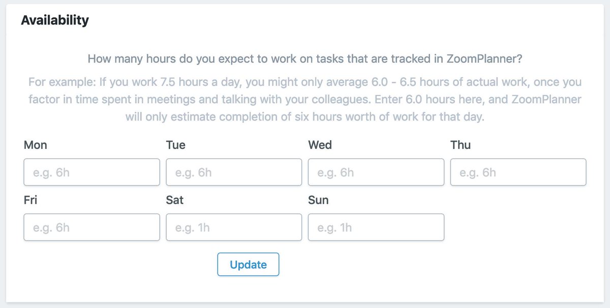 shanesmithau's tweet photo. Here's a screenshot of the availability section, where you enter your regular working hours.

Additional sections coming shortly (one of those being a place to add time off - which will temporarily adjust your availability for a date range). https://t.co/Gpn3W5v1ml