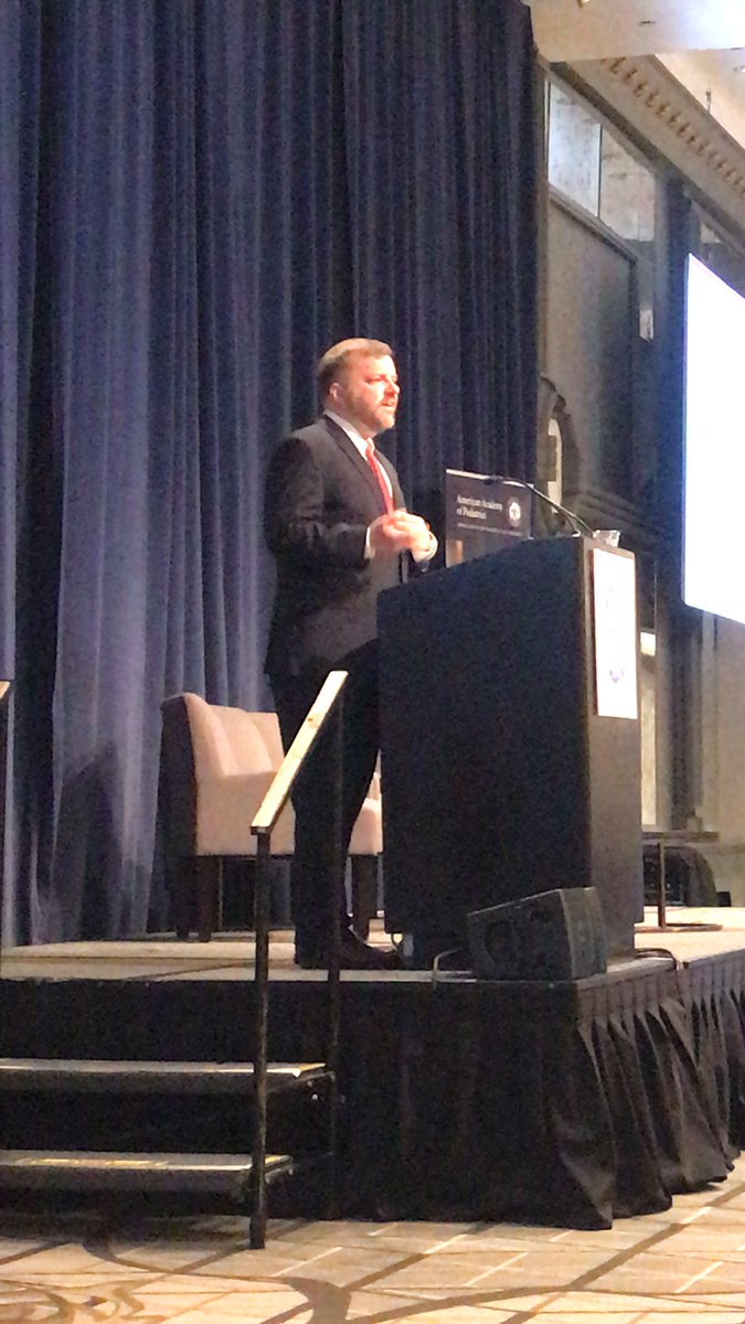 Dr. Warren’s motivational speech this morning on advocating for #healthykids. Dr. Warren works under the bureau and helps keep peds accelerating in a pace of change #AAPLegcon #accelerate