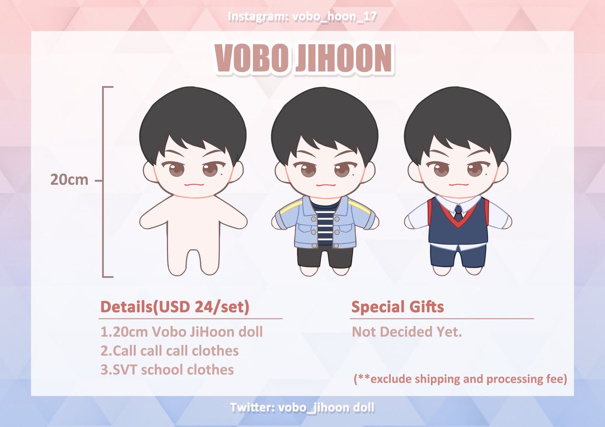 amours_closet's tweet photo. [PLS RT]

🇸🇬SG GO for @vobo_jihoondoll 20cm Vobo Jihoon Doll

Price: 32.90SGD/set (1st Payment)

DEADLINE: 28 April 2019, 2359

Details &amp; Sample in the photos below !

! DM us to order !

Min order of 4 has been achieved ! Order will proceed ! 

#SEVENTEEN #WOOZI #JIHOON https://t.co/rJIWMQGxCO