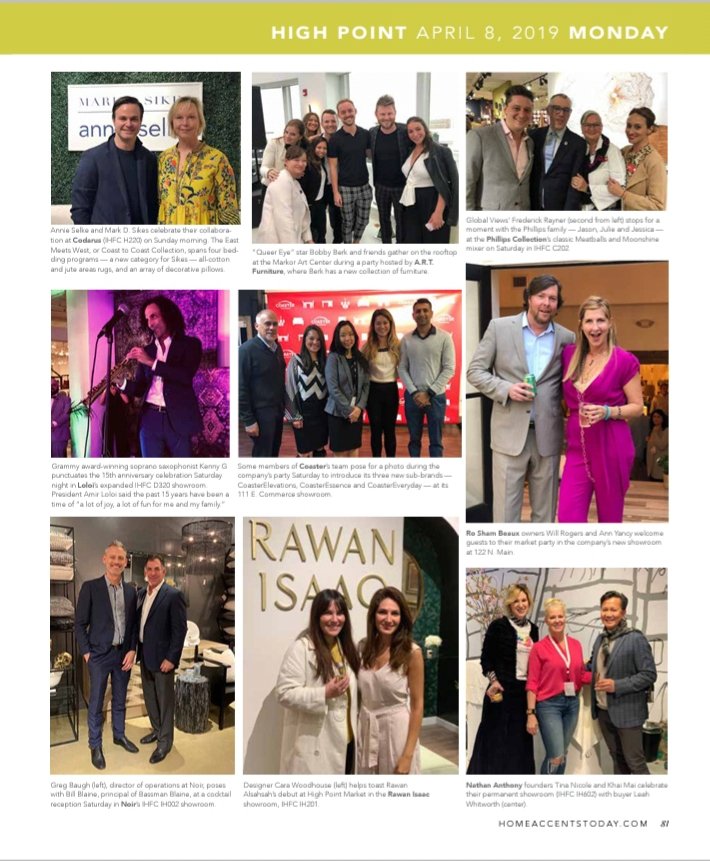 HomeAccents2day's tweet photo. What's HOT in High Point? Pick up today's #hpmkt issue to see what our editors found... plus parties, #daringdesign + much more! #hpmkt2019 #highpointmarket https://t.co/qPQeE6bO3K