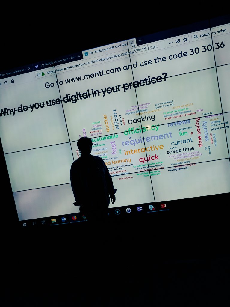 Bwbl_Consortium's tweet photo. Why do you use digital in your practice? @estherbarrett in front of our collaborative word cloud #BDigitalConference #bwbl https://t.co/pHDojPLeqK