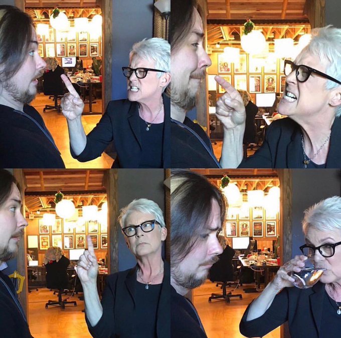 Jamie Lee Curtis recreated a famous meme of herself fighting with a friend  this week, and the internet loves it - Deseret News