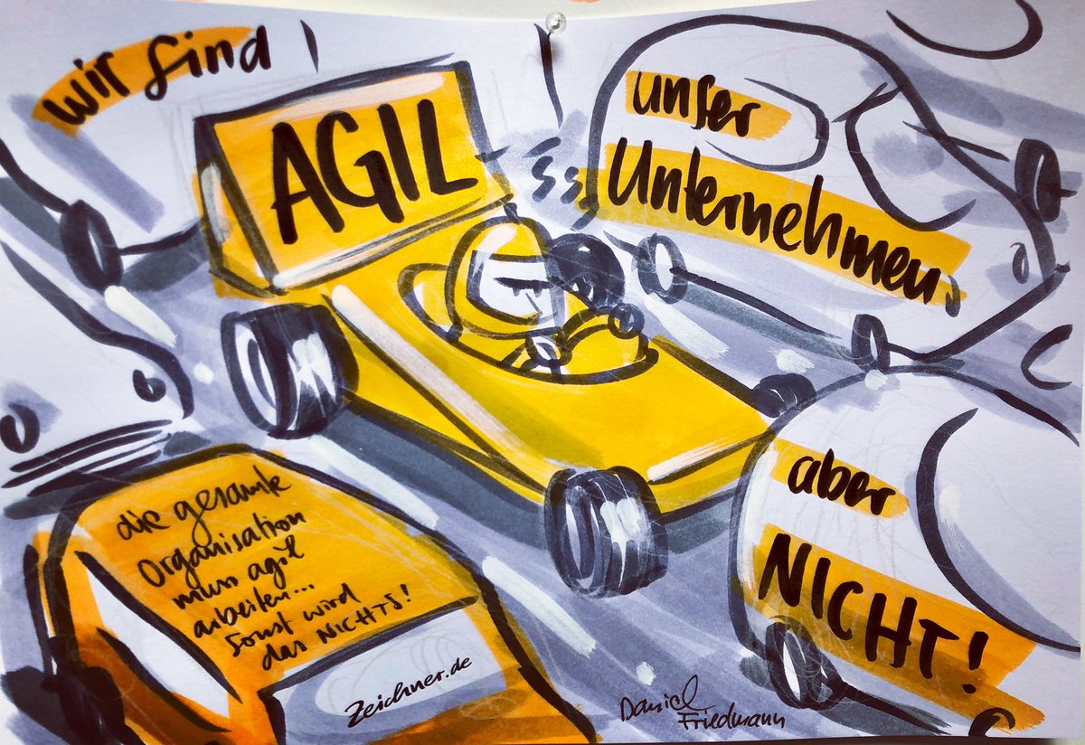 dieZeichner's tweet photo. #keymessages2go aus dem Vortrag von Daniel Friedmann #agiletrumpf19 #agilität #agile https://t.co/RjScpyT8kE