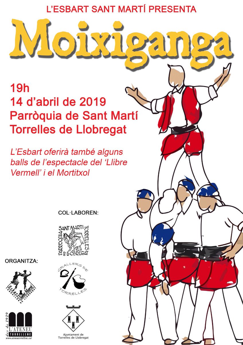 grallatorrelles's tweet photo. Aquest divendres (Begues) i aquest diumenge (Torrelles de Llobregat) col·laborarem altre cop amb l'Esbart Sant Martí de l'Ateneu Torrellenc en la representació de la Moixiganga de Torrelles ⛪🎶🎺
T’hi esperem! 😉
Més info: https://t.co/wHVsPBDcGM
#moixiganga #grallersdetorrelles https://t.co/y3QwJ3OCEN