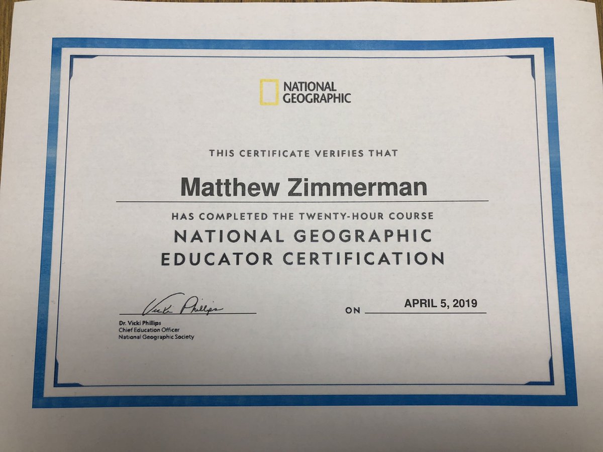 TechZimm's tweet image. Now a @NatGeoEducation Educator! #NJEd #GlobalLearning #LearningFramework #NationalGeographic What an amazing experience!