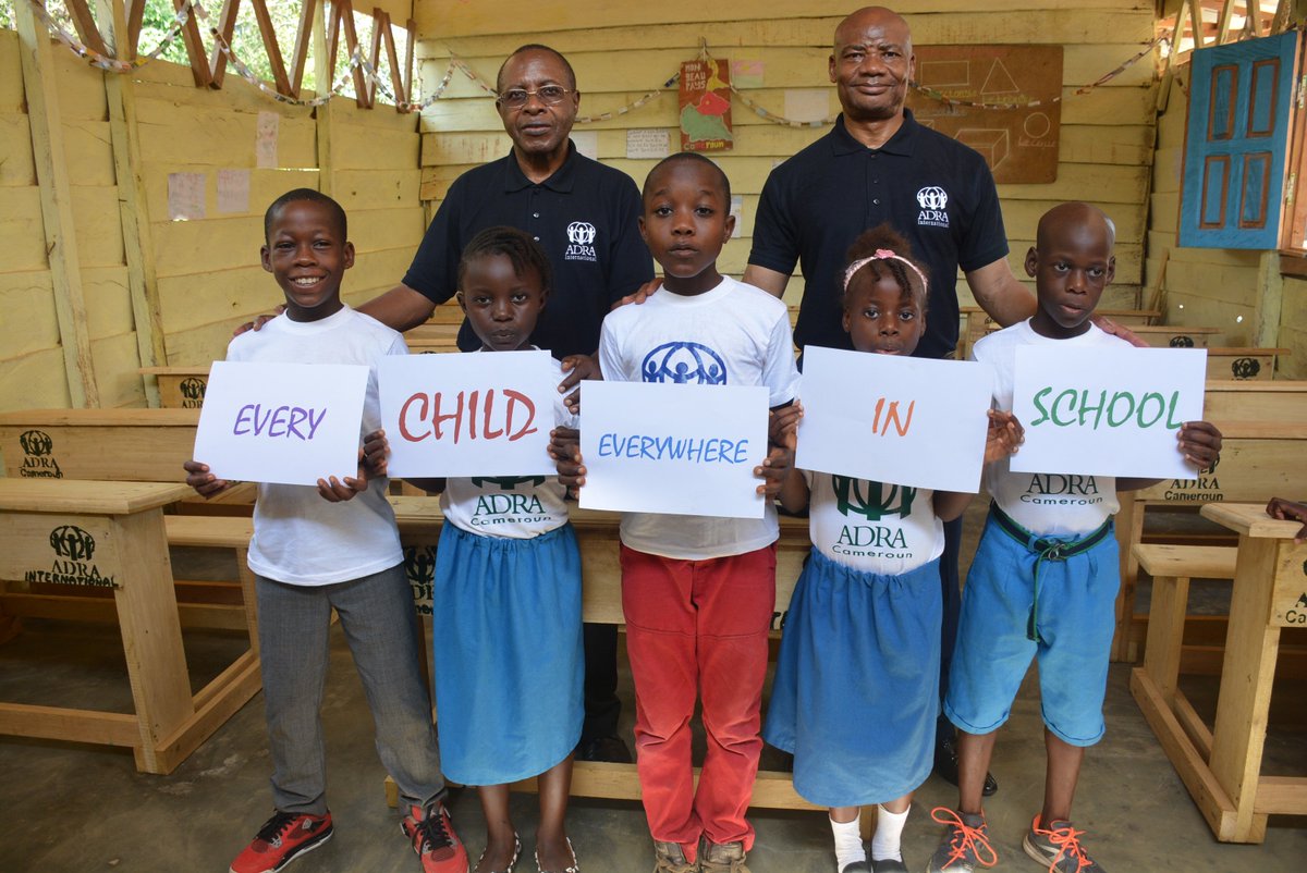 Adracameroon's tweet photo. @Adracameroon Joy for Bilolo's Children's Hope residents near Kribi, who received bench tables to improve their school performance and human-powered drilling to combat waterborne diseases. https://t.co/AVTbGr46on