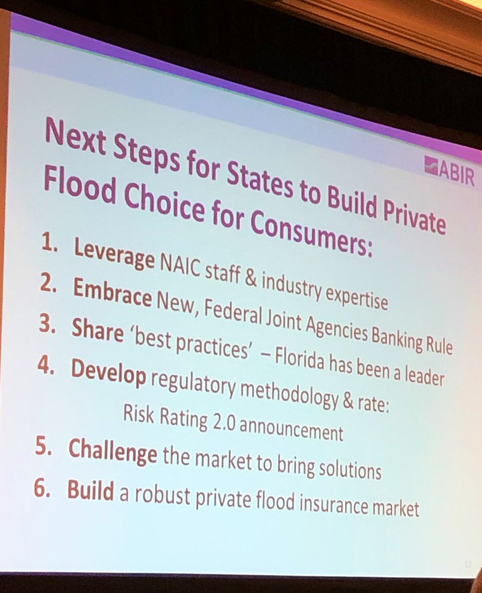 ErinVanSickle's tweet photo. Great discussion at #NAICOrlando about opportunities to build the private flood market ... and FL’s leadership on this issue! https://t.co/e1BBYGLFHD