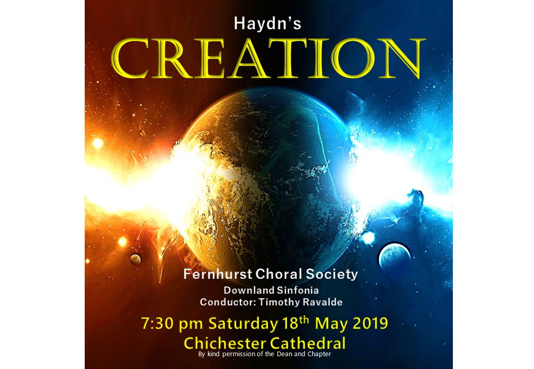 Tickets for the concert (£18 adults, £9 children under 14 &amp; NUS students) are also available from Chichester Tourist Information; Ackerman Music, Chichester, the Treasurer (01428 654893) and on the door. #Haydn #HaydnCreation #ChichesterCathedral #Chichester #WestSussex #choral
