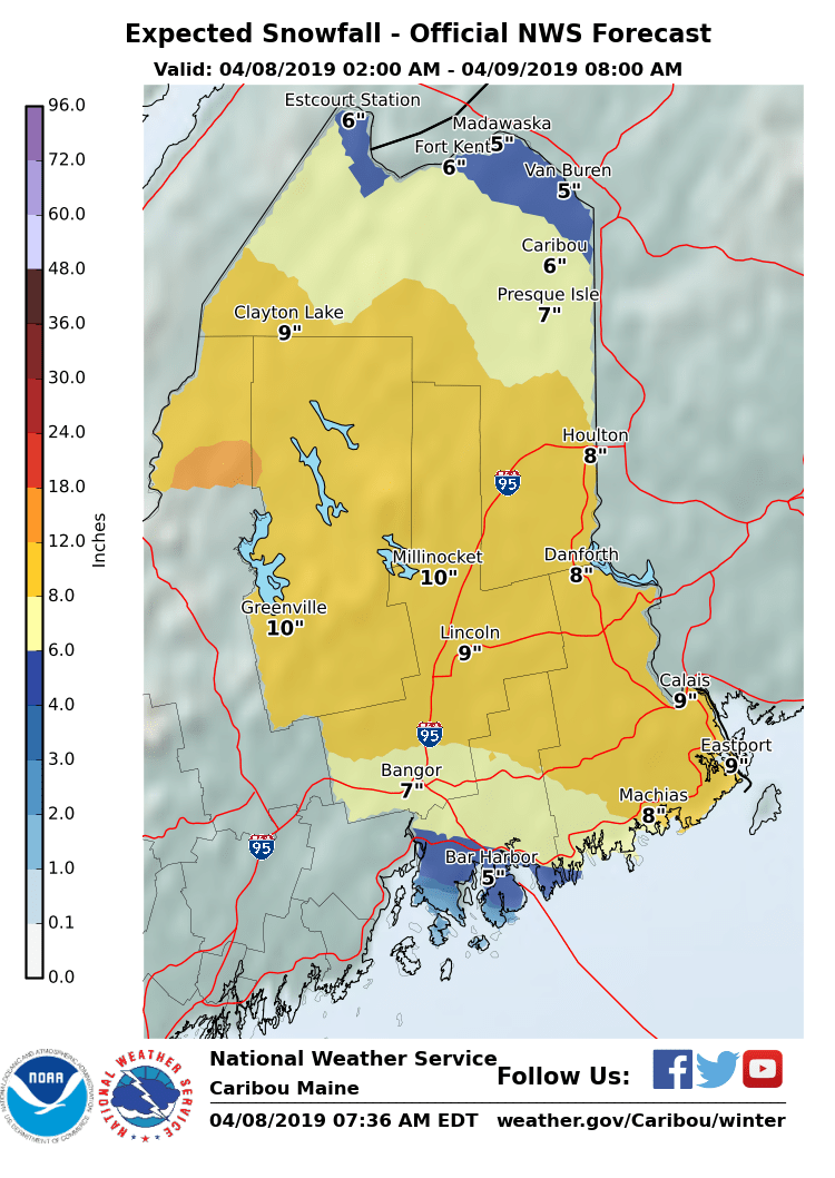 NWS Caribou on Twitter "Here is our forecast for snowfall totals and