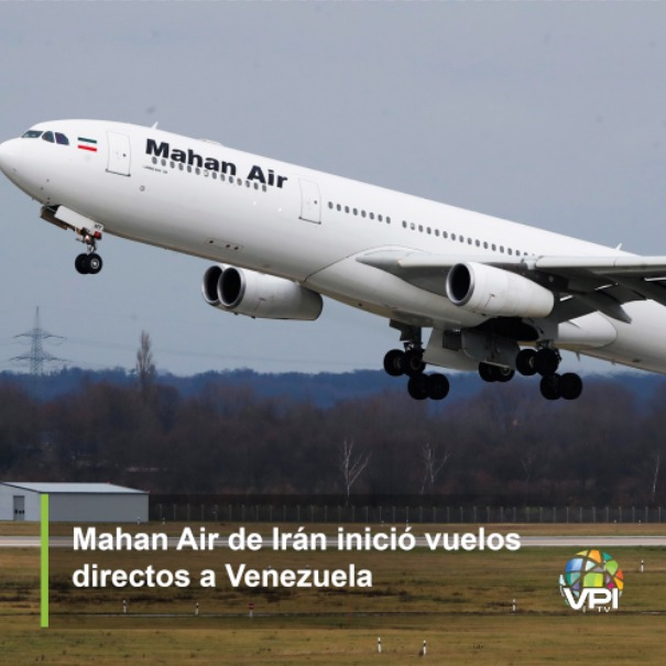 VPITV's tweet photo. #8Abr La segunda aerolínea más grande de Irán inició este lunes vuelos directos a Venezuela, el primer vuelo de la compañía Mahan al país salió de Teherán con una delegación del ministerio iraní de Exteriores, según la agencia oficial de noticias IRNA. https://t.co/HtzOKAFTd4