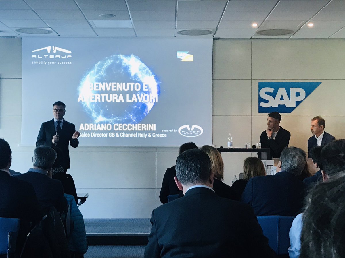 sboldrighini's tweet photo. @aruscica @SAPItalia @aruscica @_rgemma_ @aceccher : al via la sessione odierna presso @SAPItalia sul tema #customerengagement #customer4lifevent con grande attenzione all’#Innovation e come le nuove tecnologie assumono un ruolo cruciale per ottimizzare il ritorno di valore per il cliente @alteaupsrl https://t.co/voxVJeHIBp