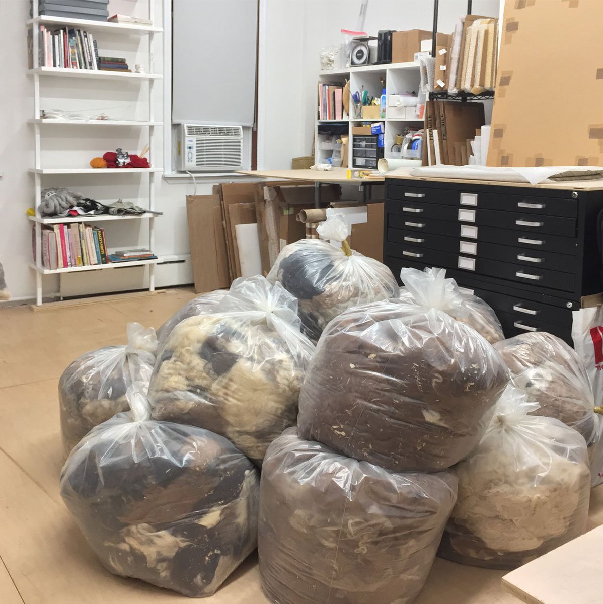 laurasplan's tweet image. washing llama fiber for a while...∞🛁∞...&amp;amp; spending a lot of time 🤓 youtube tutorials. 1 bag down, a few more to go. Next stop: hand carding.
.
.
.
.
#llamafiber #llamawool #alpacafiber #alpacawool #wool #fiberart #textileart #washingwool #dryingwool #studioview #artiststudio