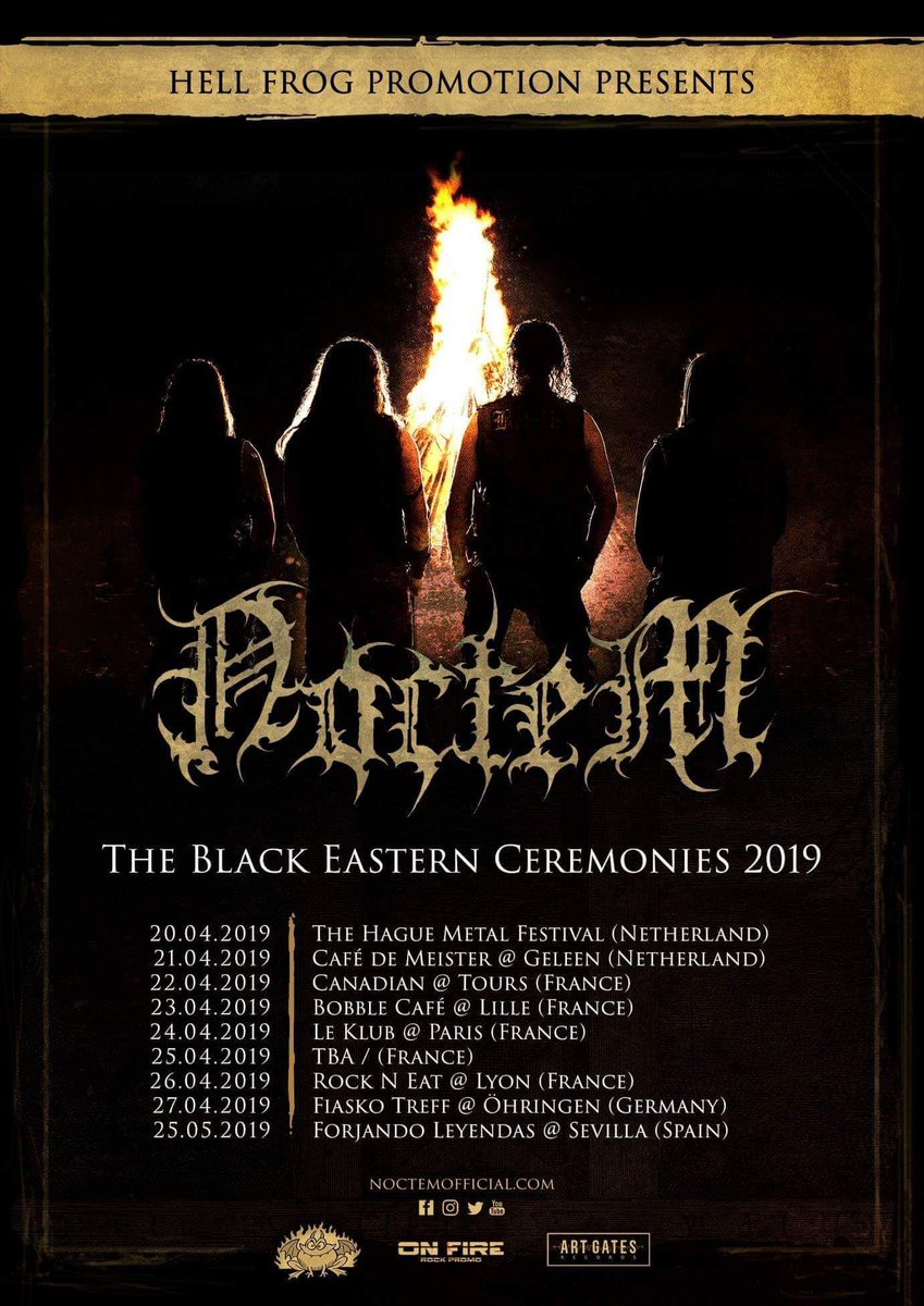 Se anuncian las primeras fechas de la gira europea de <a href="/NoctemOfficial/">Noctem</a> #TheBlackEasternCeremonies2019
Holanda, Francia, Alemania y España.
Abril y Mayo 

#AGR #OnFire #HellfrogPromotion #Noctem #BlackMetal #DeathMetal #Ceremony #NewRitual #Tour2019 #AGRMÉXICO