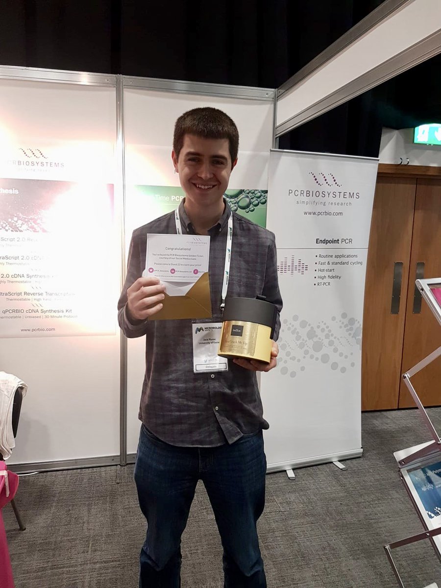 PCR_Biosystems's tweet photo. The Golden Envelope has been found! Well done to Jack from the University of Exeter for finding it! We hope you enjoy your chocolate treat from Hotel Chocolat.
Tomorrow we'll post a clue for the next Golden Envelope that will be hidden away @MicrobioSoc
#pcrbio #Microbio19 https://t.co/mAxFXAMDki