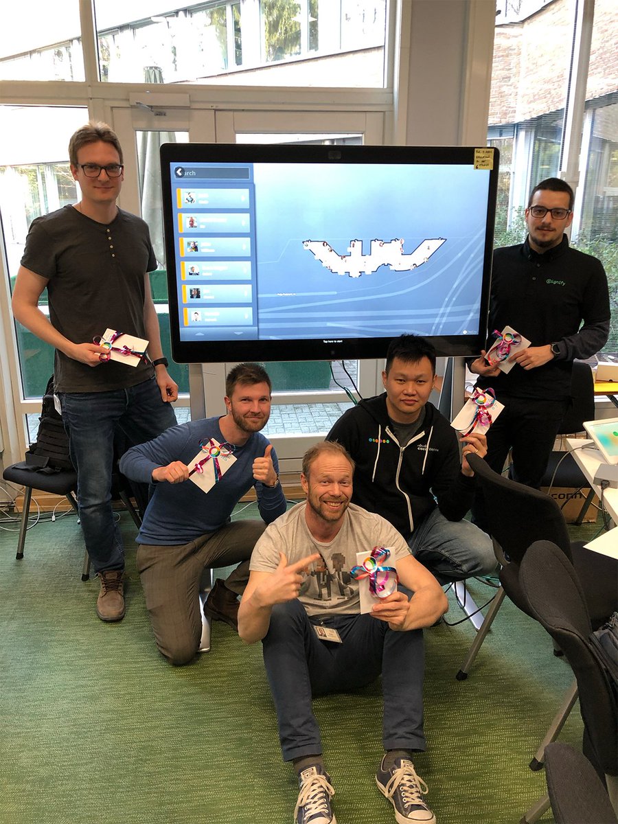appspace's tweet photo. Last week at the @CiscoCollab Smart Spaces #hackathon the combined power of #Appspace @Signifycompany and @mazemap won the overall best hack by integrating #emergencymessaging, #wayfinding, and #lighting. A great event and a great team. Looking forward to future #hacks https://t.co/DHM41Xmr65