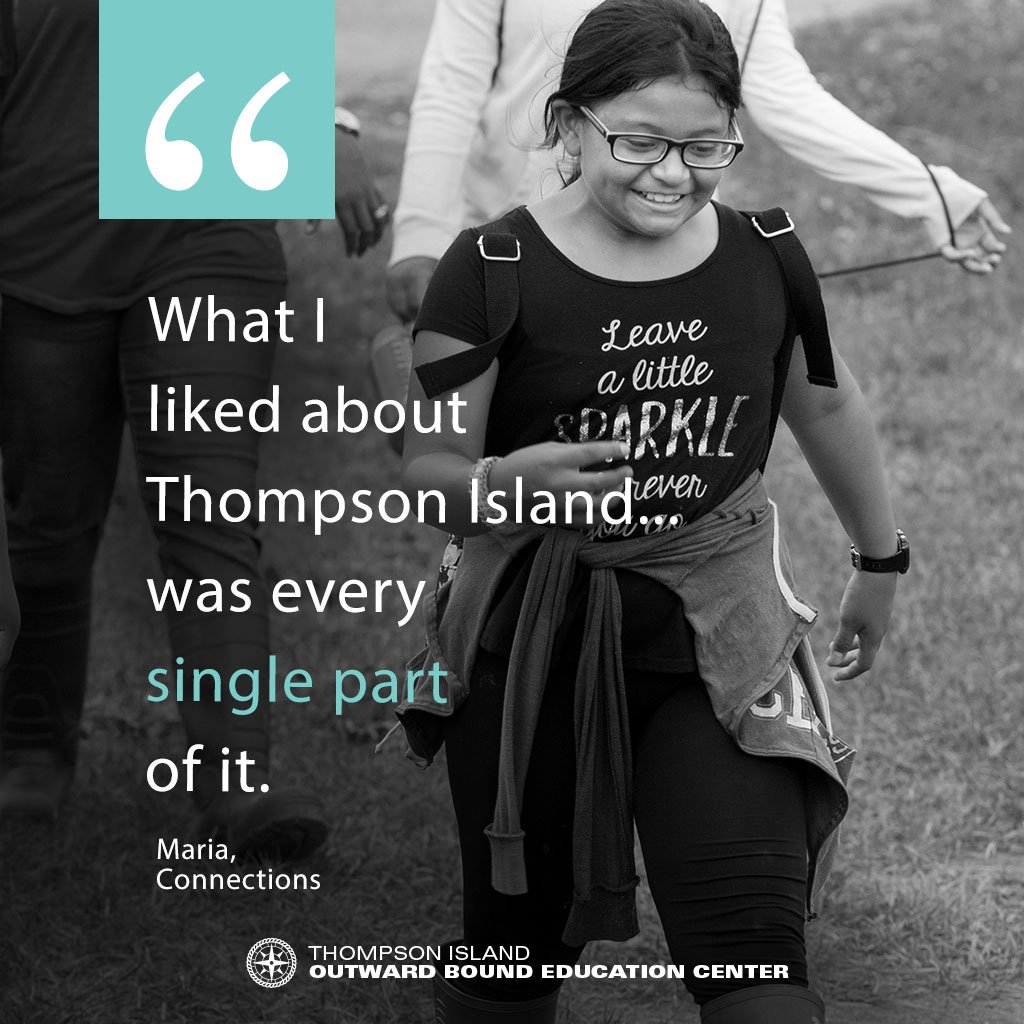 ThompsonIsland's tweet photo. "What I liked about Thompson Island was every single part of it." #MissionMonday #OutwardBound #ThompsonIsland https://t.co/MqNVZ6Tywj