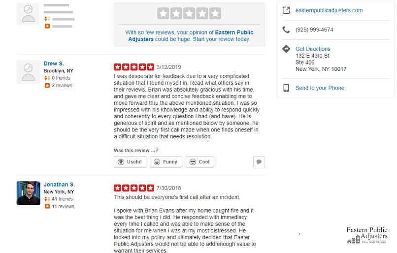 EPAdjusters's tweet photo. Read our latest review on @Yelp! Thank you Drew S for your gracious review!
https://t.co/WUXHr0NaeO
#yelpreviews #easternpublic #publicadjustersnyc #policyholderadvocate #insuranceappraisal #umpireservicesnyc #disasterrecoverynyc #propertyinsuranceclaims #claimexpertsnyc #NJ #NYC https://t.co/xpDAVt7VuQ