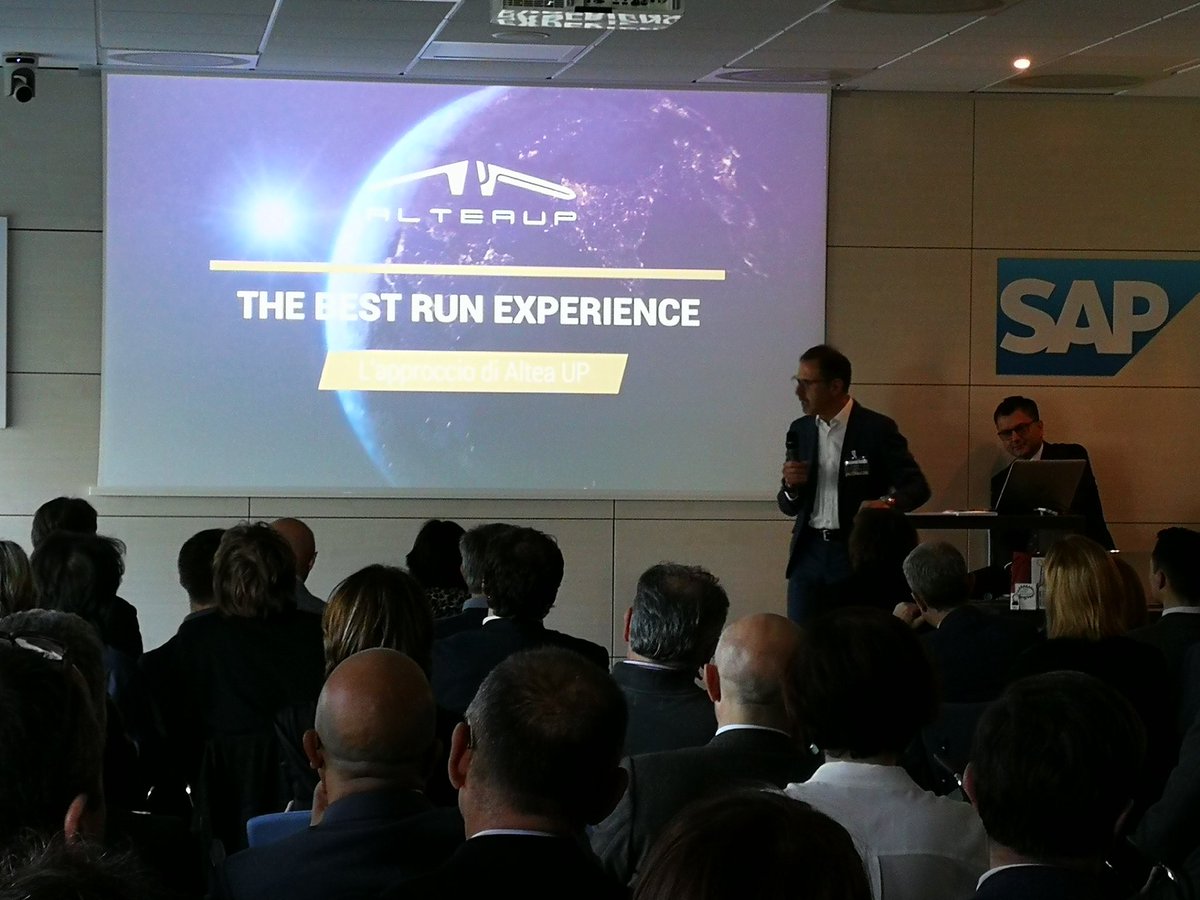 alteaupsrl's tweet photo. La parola a @_rgemma_, Ceo di Altea UP. #alteaup #customer4lifevent #sapitalia https://t.co/xFLlUTQZpd