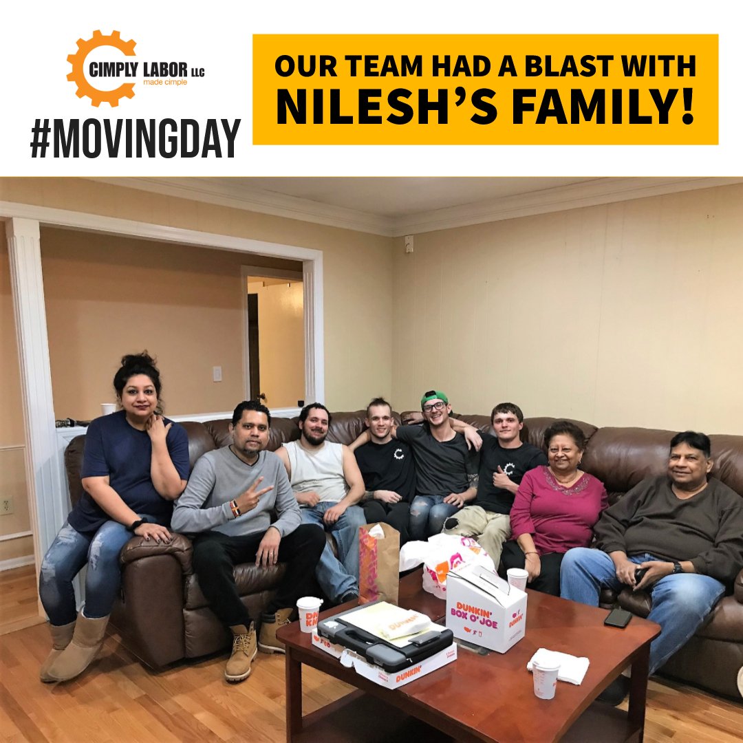 CimplyLabor's tweet photo. It's Tuesday Moves Day!⁣
⁣
We had a great time (and plenty of treats) with Nilesh's family! Good luck in your new home! 
⁣#tuesday #tuesdaythoughts #tuesdaymovesday #movingday #movingcompany #allsmiles #families #friends #familyandfriends #funatwork #lovewhatwedo #newjersey https://t.co/RRXm2x2Lcn