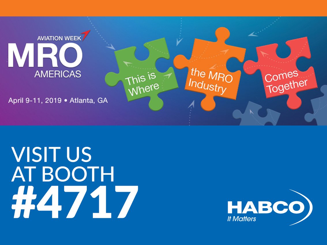 Are you going to MRO Americas in Atlanta this week? Visit HABCO while you're there to learn how we can optimize your Tooling and Ground Support needs. Booth #4717. We look forward to seeing you.