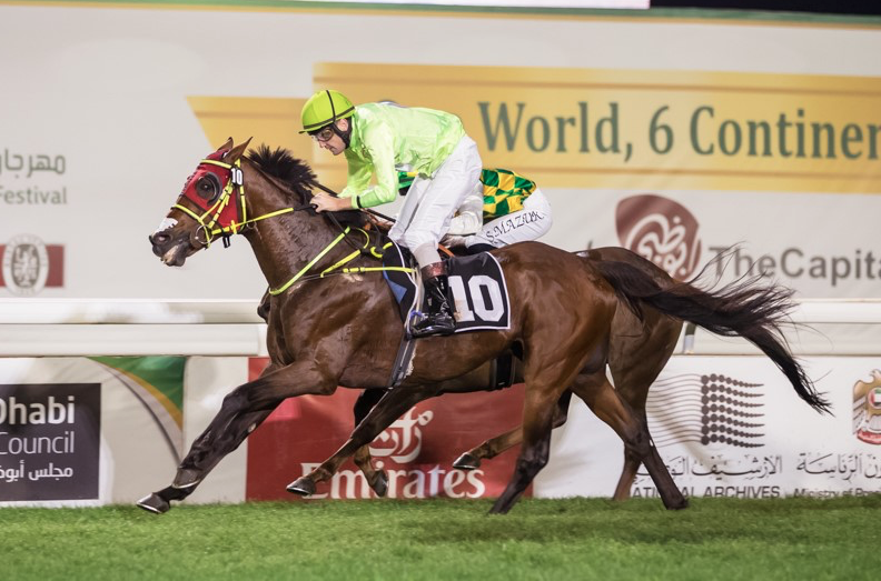 ArabianRH's tweet photo. SHARAF AL REEF #wins #LiwaOasis #Gr2PA #AbuDhabi ridden by Gerald Avranche for #AlAjbanStables #AAlHammadi over 1400m. 2nd Wadeeaa and 3rd MH Rahal. Dist 0.5, Nk Time 1.32.56. @ArabFinishLine @afac_contact @enricopsi @GCapewell @ARO_Racing https://t.co/LafWyccVJZ