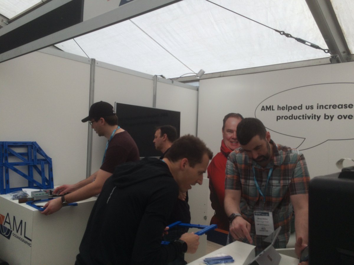 AMLocean's tweet image. How many engineers does it take to build a @LEGO_Group Moving Vessel Profiler? See you tomorrow at stand K8 at @OceanBusiness! #oceanbiz