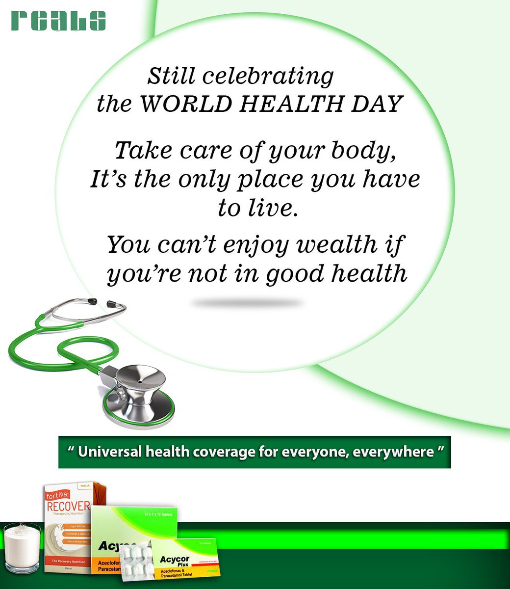 RealsGroup's tweet photo. Still Celebrating WORLD HEALTH DAY.
#realsgroup #realspharmaceutical #acycorplus #pain #osteoarthritis #realsnightaid #reprofennight #sleep #sleepingwell #health #healthyliving #livinggood #wellness #wellbeing #doctors #nurses #drugs #mothersday #fortivarecover #nutrient #energy https://t.co/UjBu9BdxJu