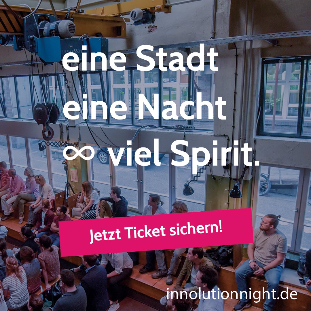 Nur wenige Wochen, dann startet die erste Innolution night 2019👍
Erlebe tolle Ideen und Sessions, wie Key Notes, Workshops, Pitches, Brainstormings, Recruiting-Sessions und vieles mehr in entspannter Atmosphäre in verschiedenen Hotspots in Ulm/Neu-Ulm, Tübingen und Stuttgart!