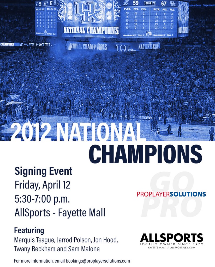 PPSsportsMGMT's tweet photo. #BBN You have another opportunity to get your 2019 Keeneland Makers Mark Bottles signed as well as other items THIS FRIDAY @ALLSPORTSLEX beginning at 5:30pm https://t.co/eRj1KOwgHF