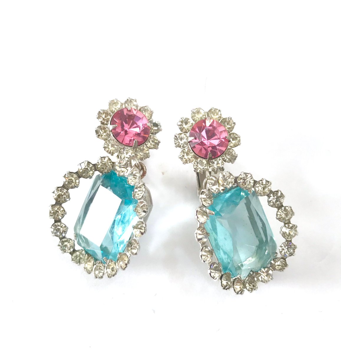 Just listed #etsy shop: Mimi di N Rhinestone Dangle Earrings Pink Blue and Clear Crystals Silver Tone Metal Unique Dimensional Design Wedding Gift for Her etsy.me/2G8bEoJ #signedMimidiN #rhinestonedangle #gorgeousearrings #weddingspecialoccasion #plsfollow