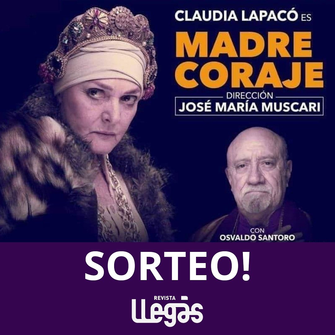 #sorteollegas ingresa en nuestro instagram y participa por 2 entradas para ver #madrecoraje de <a href="/muscarijoseok/">Jose Maria Muscari</a> en el <a href="/teatroreginaok/">TEATRO REGINA</a>