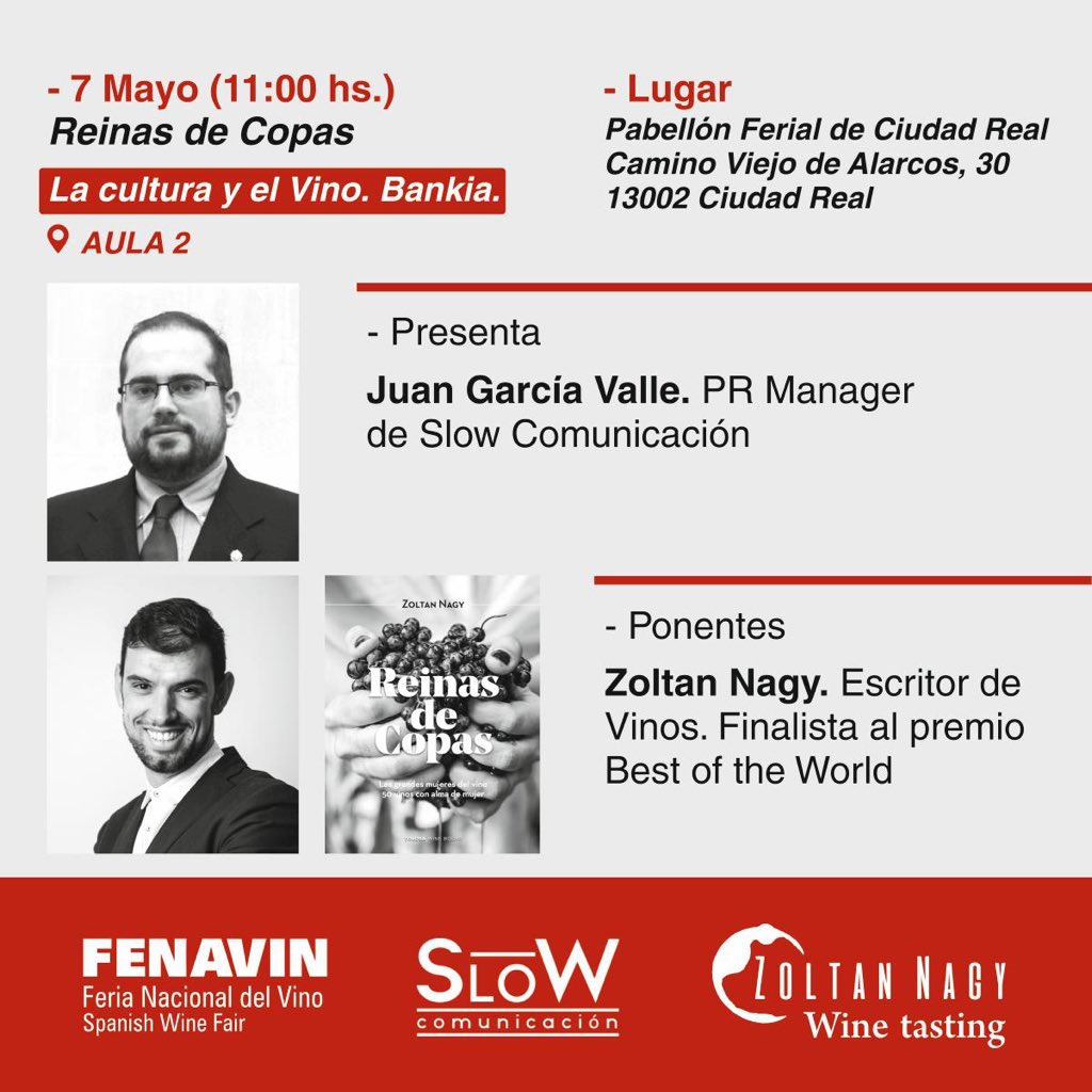 dmanso73's tweet photo. #winelovers  Anotad esta fecha... Coincidiendo con la jornada de apertura de @Fenavin_Oficial 2019 tendrá lugar la ponencia por parte de @ZoltanCsabaNagy  sobre su libro "Reinas de Copas" presentado por @Cuncamusa 
Allí nos veremos 🔝🍷
#vino #libros #VinoesCultura https://t.co/eVo6lbyC0b